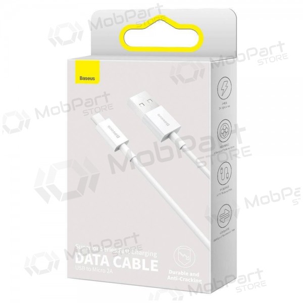 Cavo USB Baseus Superior microUSB 2A 2.0m (bianco) CAMYS-A02