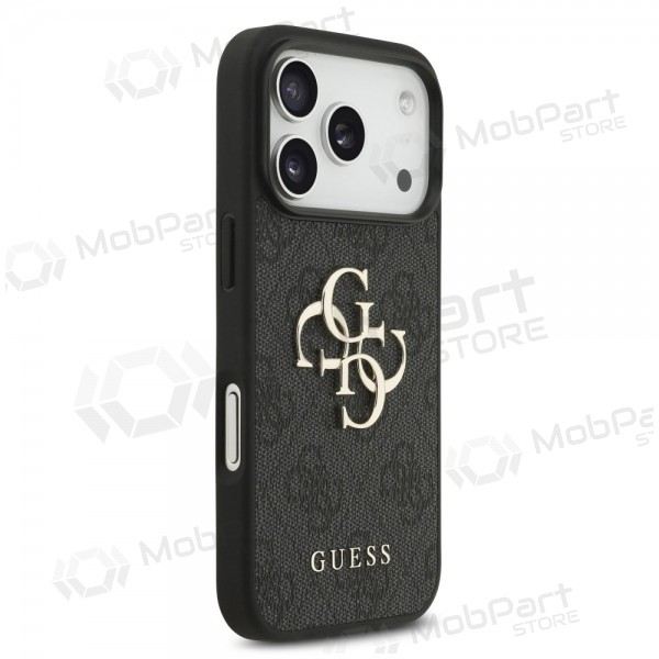 Custodia per Apple iPhone 17 Pro - Guess PU 4G Metal Logo Strap (nera)