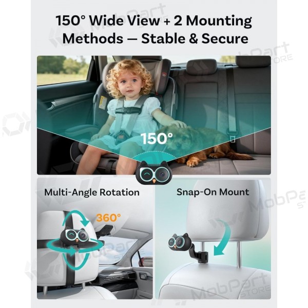 Adattatore CarPlay wireless Ottocast Cabin Care CA520-T con funzione baby monitor nero