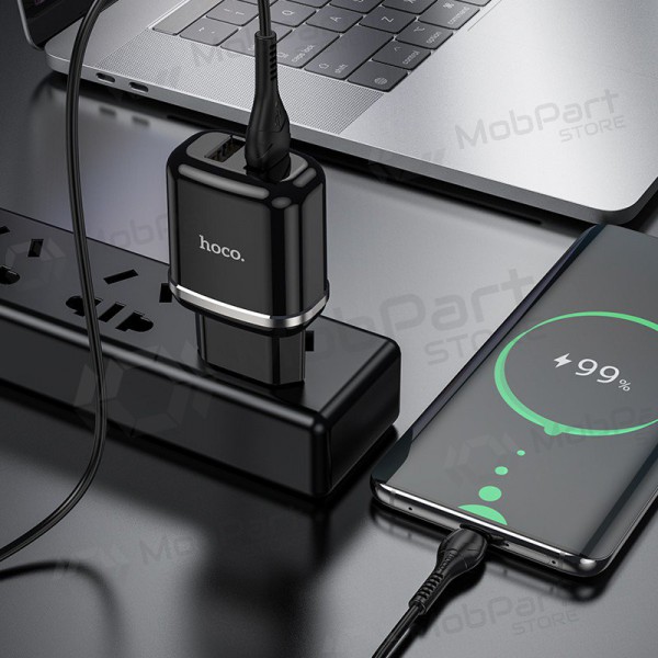 Caricatore Hoco N4 + microUSB (2.4A) (nero)