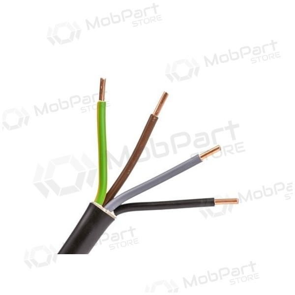 Cavo elettrico Lietkabelis CYKY 3x4 mm² di rame PVC 450/750V monolitico bobina da 100 m.