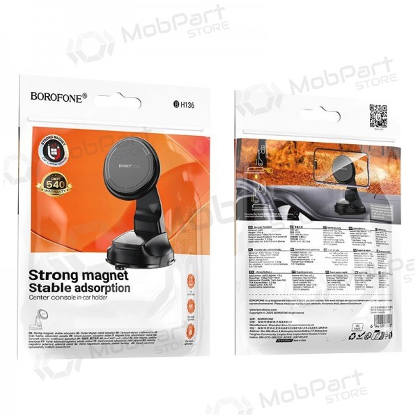 Supporto per telefono da auto Borofone BH136 sul cruscotto 4.5–7.0 pollici.