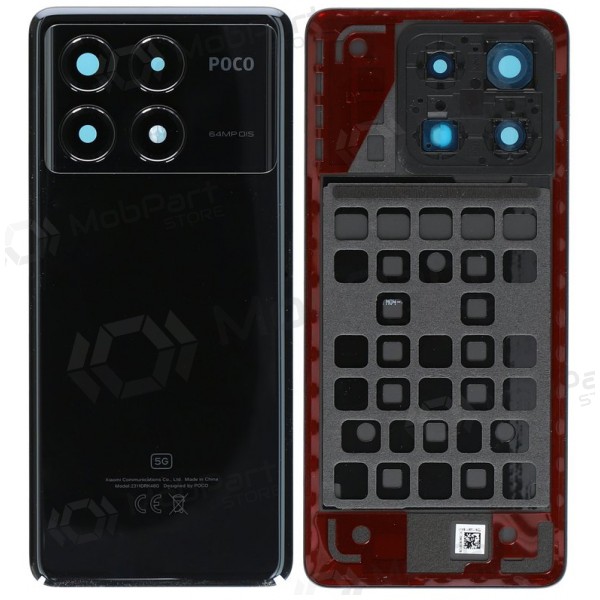 Cover posteriore Xiaomi POCO X6 Pro 5G (nero) (originale)