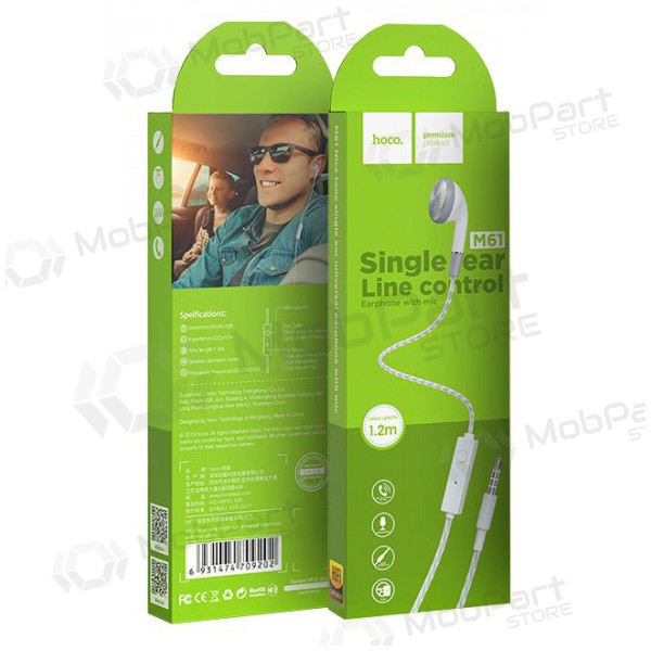 Mani libere Hoco M61 Mono 3,5mm (bianco)