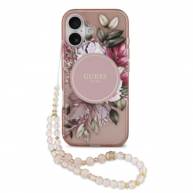 Custodia per Apple iPhone 17 - Guess IML Flowers Strap MagSafe