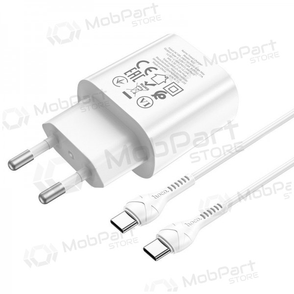 Caricatore buitinis Hoco N22 Jetta PD25W + Type-C bianca
