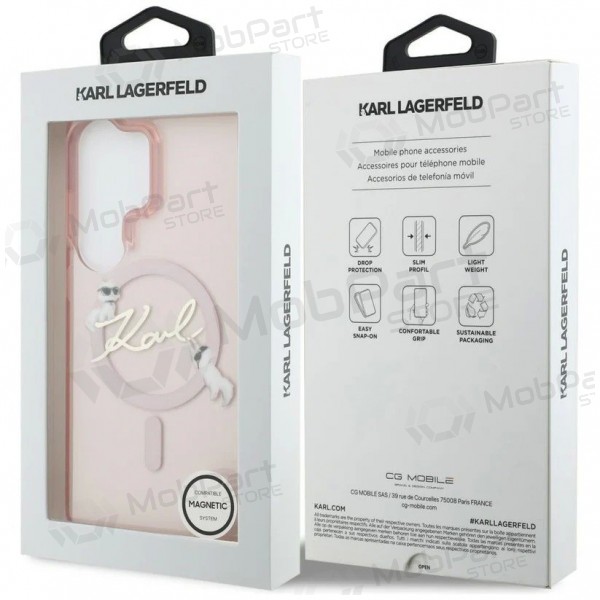 Custodia Samsung Galaxy S26 Ultra - Karl Lagerfeld IML Choupette Karl Script Logo Magnetic (rosa)