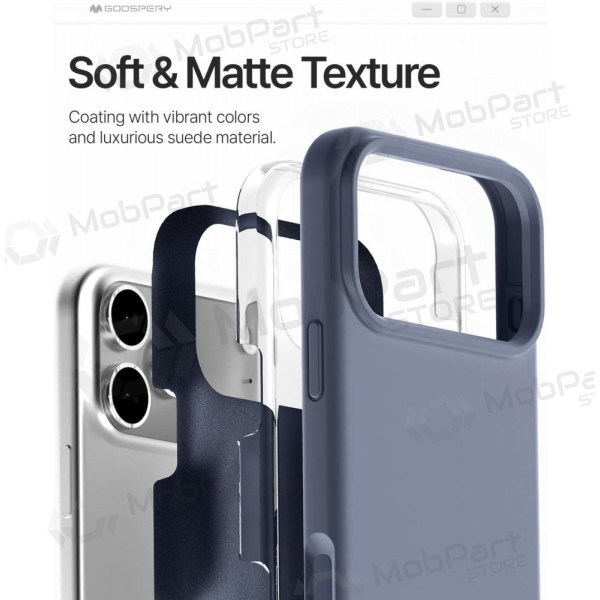 Custodia Mercury Pure Magsafe Silicon Case Apple iPhone 17 levandos grigio