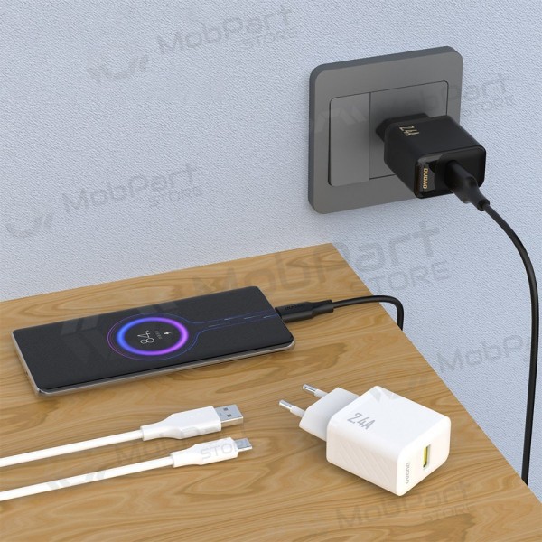 Caricabatterie per telefono Dudao A23T 12 W USB-A con cavo USB-C 1 m nero
