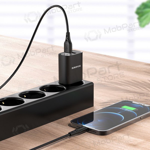 Caricatore Borofone BN2 2xUSB 2.1A + Lightning (nero)