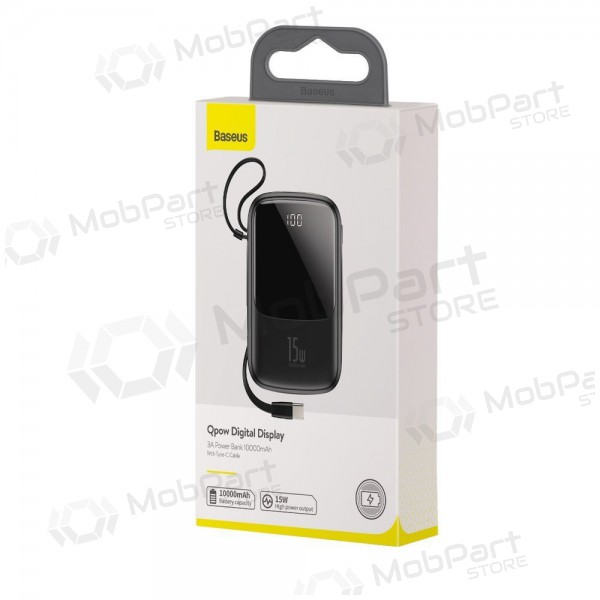 Batteria esterna Power Bank Baseus Q Pow With Type-C Cable 10000mAh nero PPQD-A01