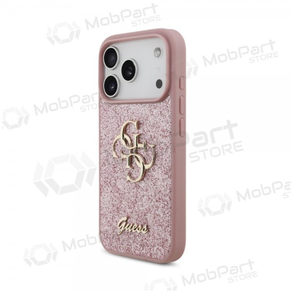 Custodia per Apple iPhone 18 Pro - Guess PU Fixed Glitter 4G Metal Logo (rosa)