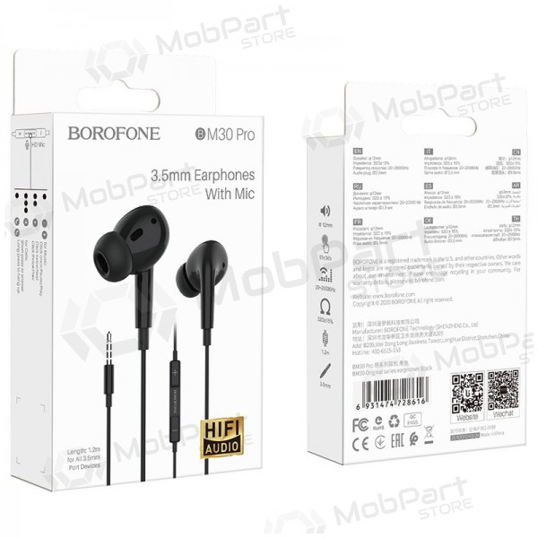 Mani libere Borofone BM30 Pro 3,5mm (nero)