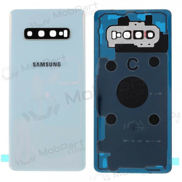 Samsung G975 Galaxy S10 Plus coperchio batteria posteriore bianca (Prism White) (usato grade B, originale) Samsung G975 Galaxy S10 Plus coperchio batteria posteriore bianca (Prism White) (usato grade B, originale)