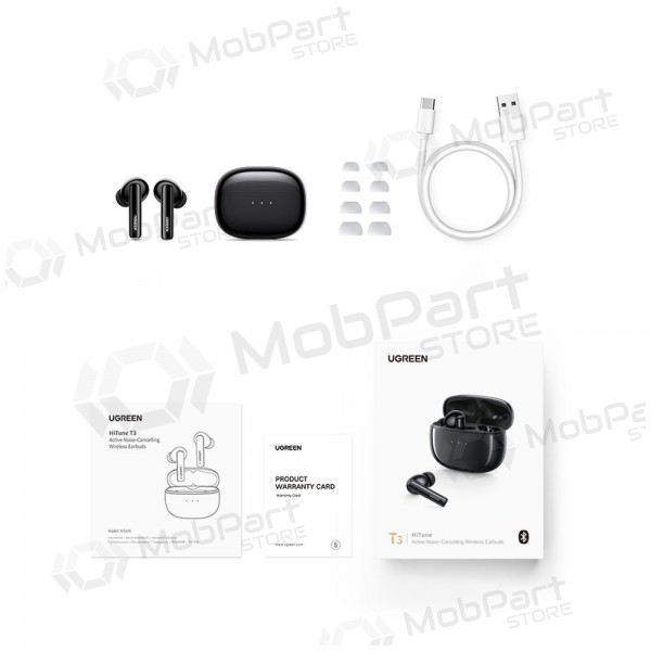 senza filis ausinės Ugreen WS106 HiTune T3 Active Noise-Cancelling Earbuds