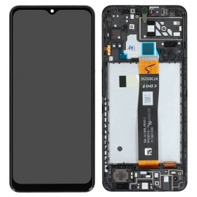 Samsung Galaxy A04s schermo / display (nero) (con una cornice) (originale)