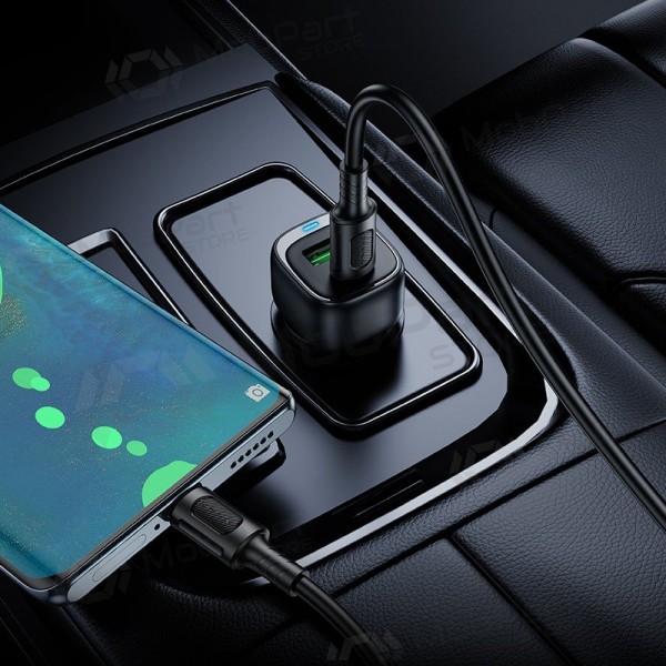 Caricabatterie da auto Borofone BZ34B 38 W USB-C + USB-A PD QC nero