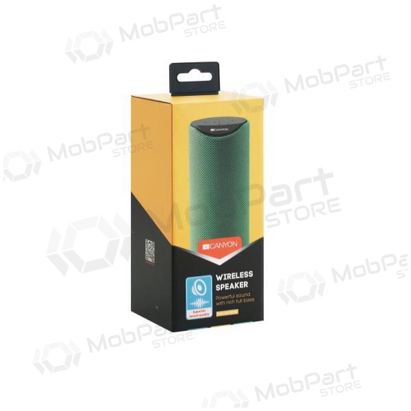 Altoparlante portatile Bluetooth CANYON CNS-CBTSP5 (MicroSD, AUX, BT V5.0, 1200mAh) (verde)