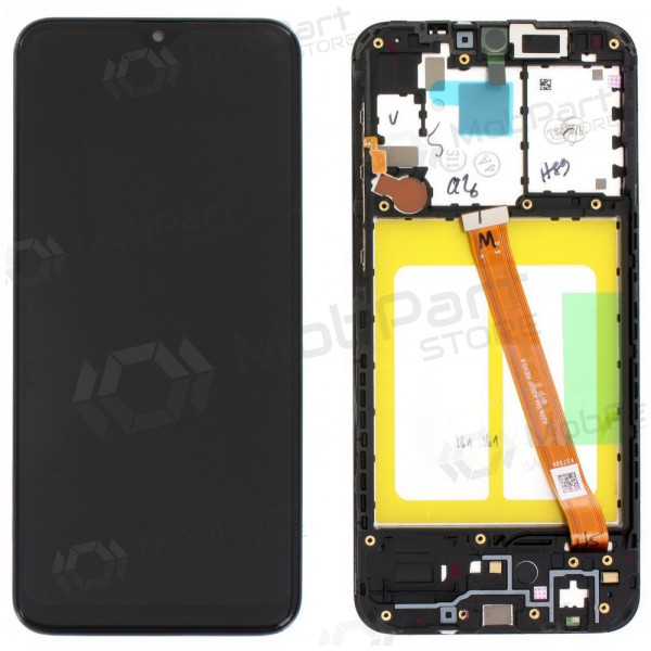 Ekranas Samsung A202 A20e 2019 su lietimui jautriu stikliuku e rėmeliu Black originale