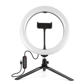 LED žiedine lampada 26cm, su trikoju stovu 8.3cm, USB
