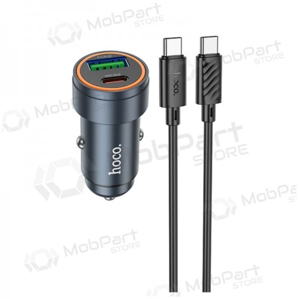 Caricabatterie da auto Hoco Z57A 30 W USB-C + USB-A con cavo USB-C da 1 m