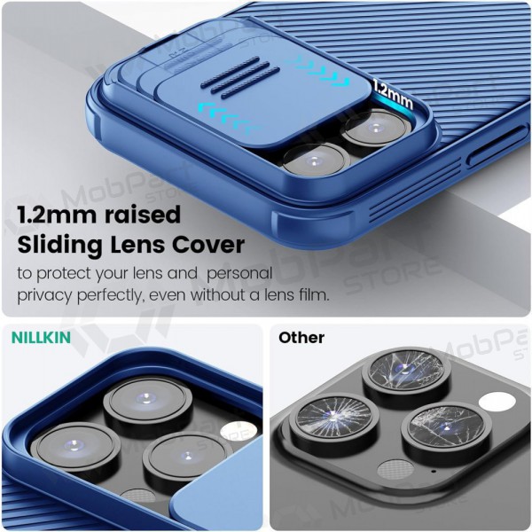 Apple iPhone 15 Pro custodia „Nillkin CamShield Pro“ (blu)