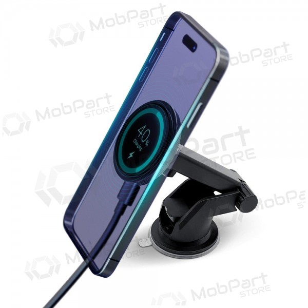 Supporto per telefono da auto con ricarica wireless 3MK Car MagCharger 15 W da cruscotto.