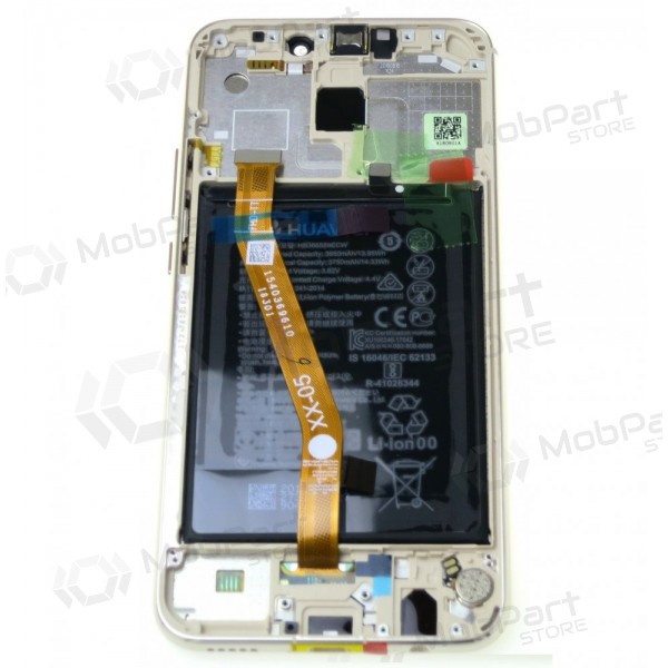 Huawei Mate 20 Lite schermo / display (d'oro) (con una cornice e batteria) (service pack) (originale)
