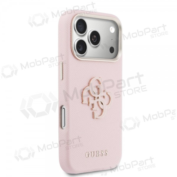 Custodia per Apple iPhone 17 Pro Max - Guess PU Grained 4G Resin Metal Logo (rosa)