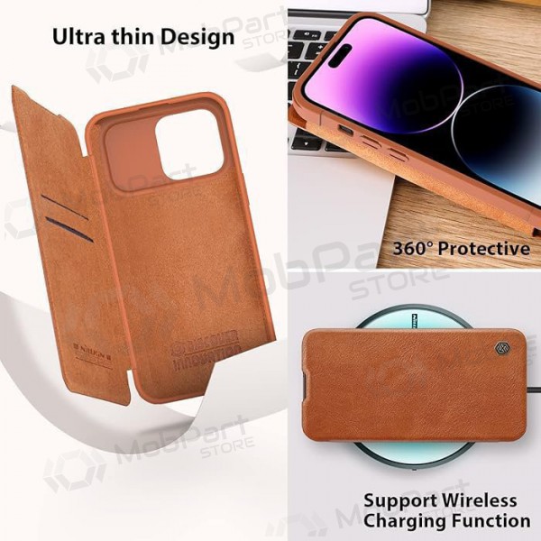 Custodia per Apple iPhone 14 - Nillkin Leather (marrone)