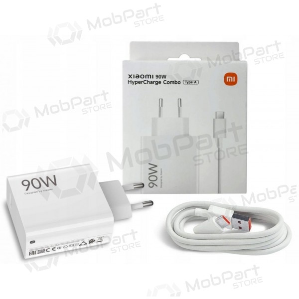 Telefono caricabatterie Xiaomi HyperCharge Combo BHR07ZBEU 90 W USB-A GaN bianco