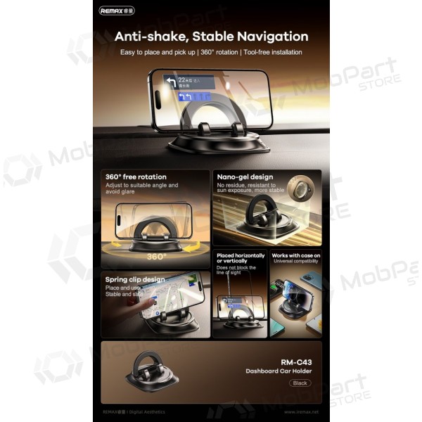 Porta cellulare da auto Remax RM-C43 (dashboard) nero