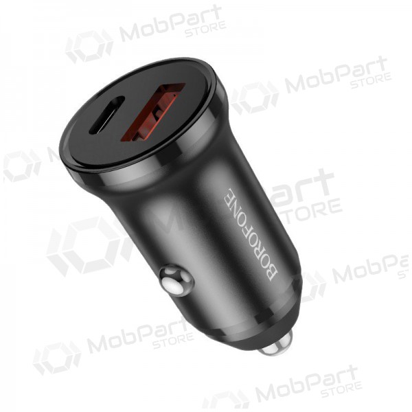 Caricatore automobilinis Borofone BZ18A USB-A/Type-C PD20W+QC3.0 (nero)