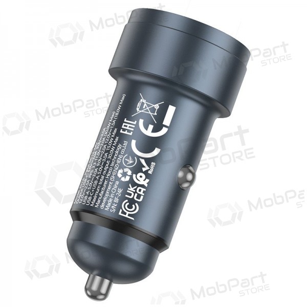Caricabatterie per telefono da auto Hoco Z57A 30 W USB-C + USB-A