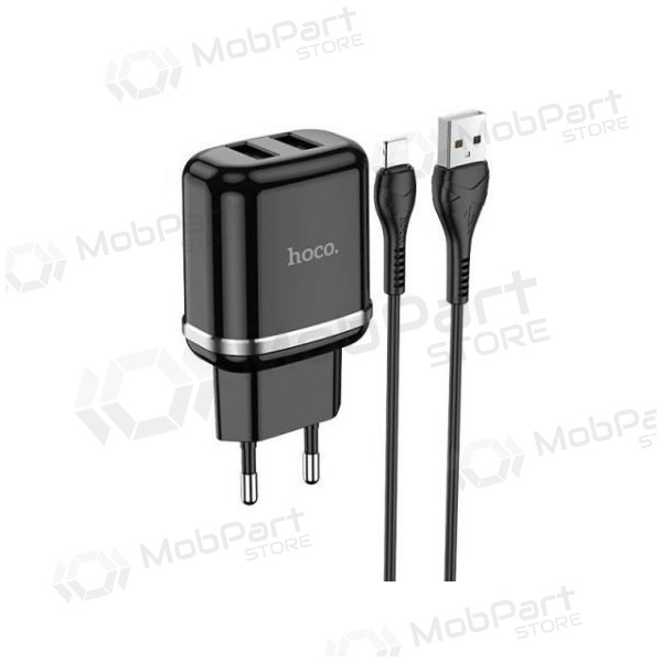 Caricatore HOCO N4 Aspiring Dual USB + type-C cavo (5V 2.4A) (nero)