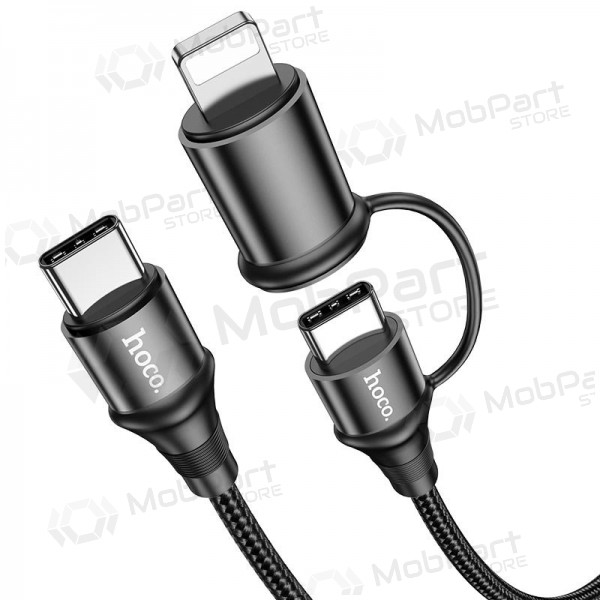 USB cavo Hoco X50 2-in-1 Exquisito Type-C - Type-C / Lightning 1.0m (nero)