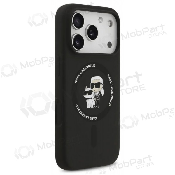 Custodia per Apple iPhone 17 Pro - Karl Lagerfeld Liquid Silicone Karl and Choupette MagSafe (nero)