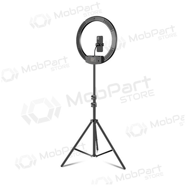 LED žiedinė lampada 45cm, su trikoju stovu iki 2.1m LED žiedinė lampada 45cm, su trikoju stovu iki 2.1m