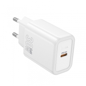 Caricabatterie per telefono Hoco N62 30 W GaN USB-C bianco