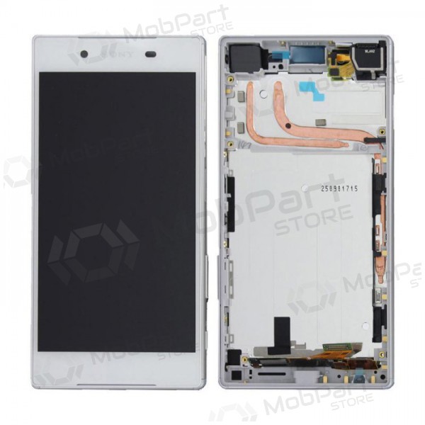 Sony E6603 / E6653 Xperia Z5 schermo / display (bianca) (con una cornice) (usato grade A, originale)