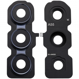 Vetro fotocamera con cornice per Samsung Galaxy A55 5G (blu scuro)