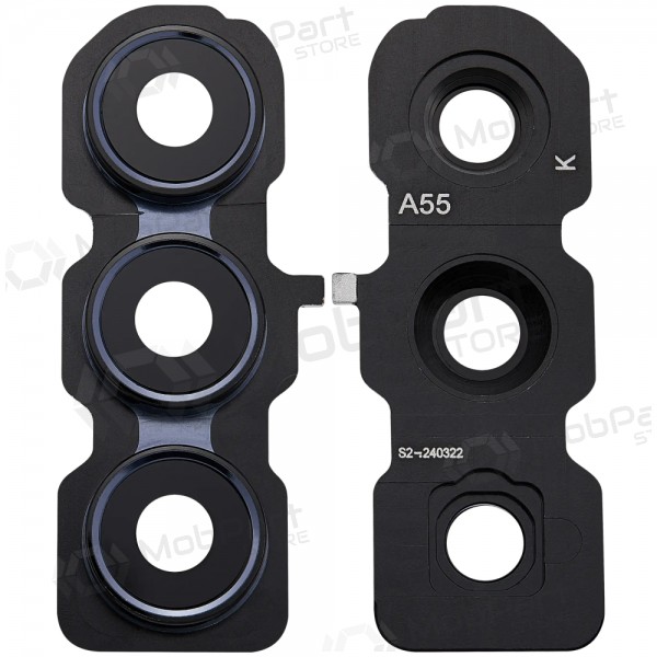 Vetro fotocamera con cornice per Samsung Galaxy A55 5G (blu scuro)