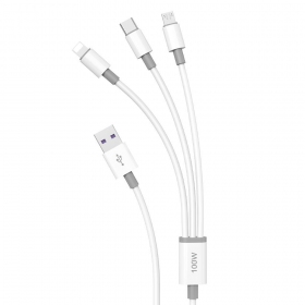 Cavo USB Dudao L8s-3in1 USB-A a USB-C / Micro USB / Lightning 1.2 m 100 W
