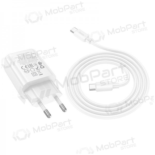 Caricabatterie per telefono Hoco N60 GaN USB-C con cavo USB-C da 1 m bianco
