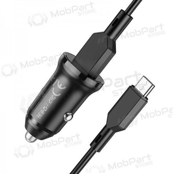 Caricatore automobilinis Borofone BZ18 Quick Charge 3.0 18W + Type-C (nero)