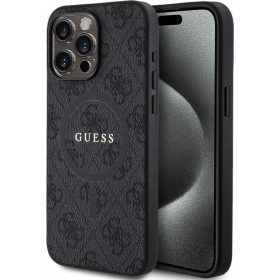 Custodia per Apple iPhone 15 Pro Max - Guess PU Leather 4G Colored Ring MagSafe