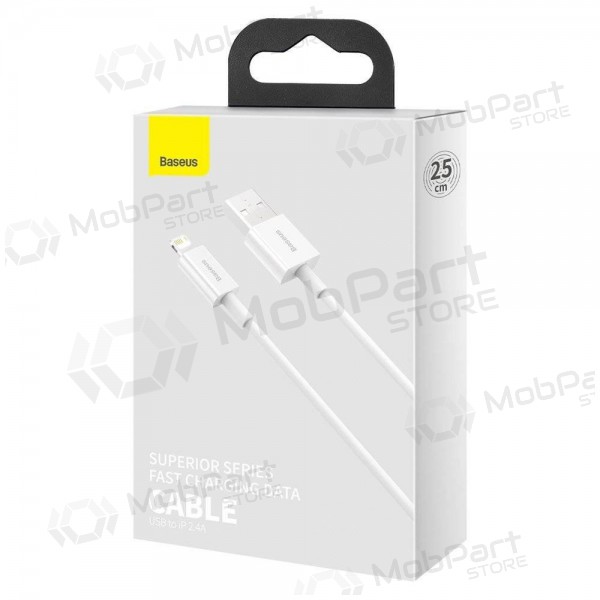 USB cavo Baseus Superior Lightning 2.4A 0.25m (bianca) CALYS-02