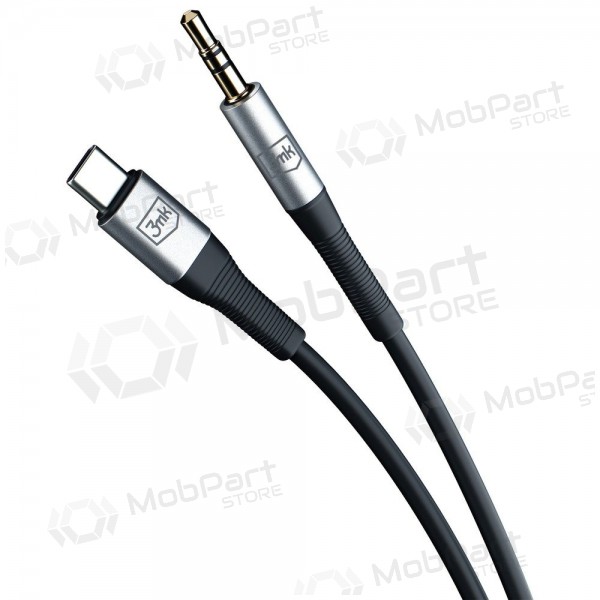 Cavo audio 3mk USB-C a 3.5 mm 1 m nero.