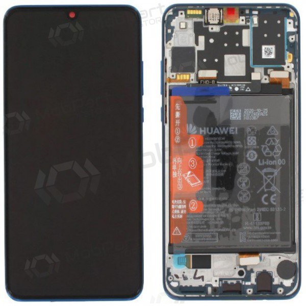 Schermo Huawei P30 Lite New Edition 2020 (02353FQE/02353DQS) (blu) (con cornice e batteria) (service pack) (originale)