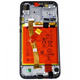 Huawei P20 Lite schermo / display (nero) (con una cornice e batteria) (service pack) (originale)